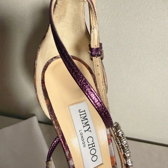 Jimmy Choo Bobbie Embellished Heels 100 - Picture 6 of 9